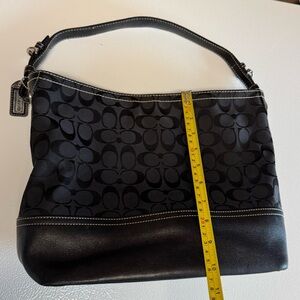 COACH shoulder bag- black signature logo.
